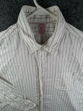 VTG Brooks Brothers 17 36 Red Striped All Cotton Button Up Shirt Long Sleeve USA