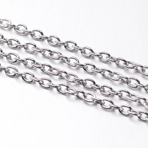 100m/roll Iron Cross Chain Unwelded Lead Free Craft Jewelry Accessory 3x2x0.5mm - Picture 12 of 22
