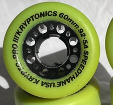 80's Kryptonics ultra light Wheels 60mm green with core Vintage Old School NOS