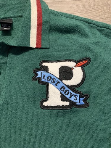 Disney Lost Boys Peter Pan Varsity Letterman Knit Sweater Patched Sz M Oversized - Picture 3 of 8