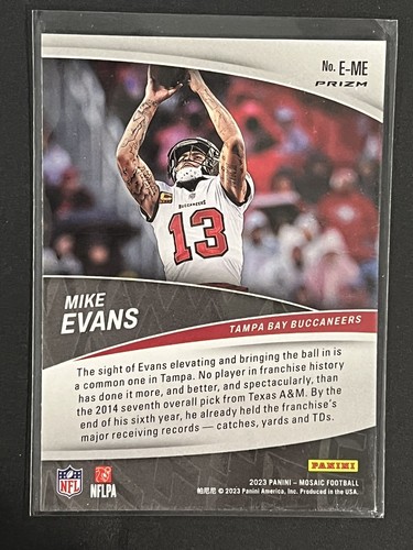 2023 Mosaic #E-ME Mike Evans Buccaneers Elevate Green Mosaic Prizm - Picture 2 of 2