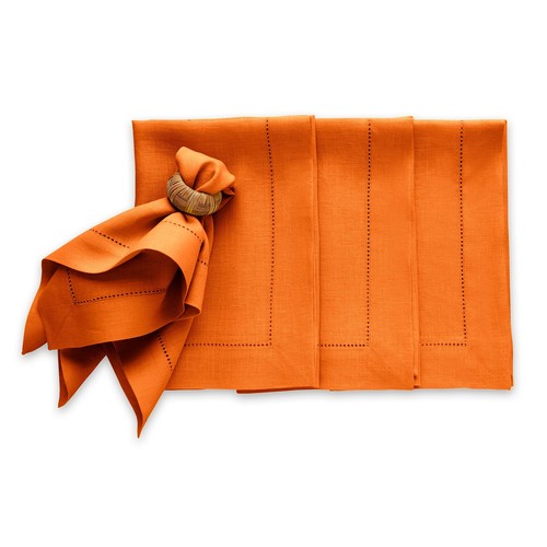 Solino Home 100% Pure Linen Dinner Napkins 20 x 20" for Fall - Sonoma Hemstitch - Picture 40 of 43