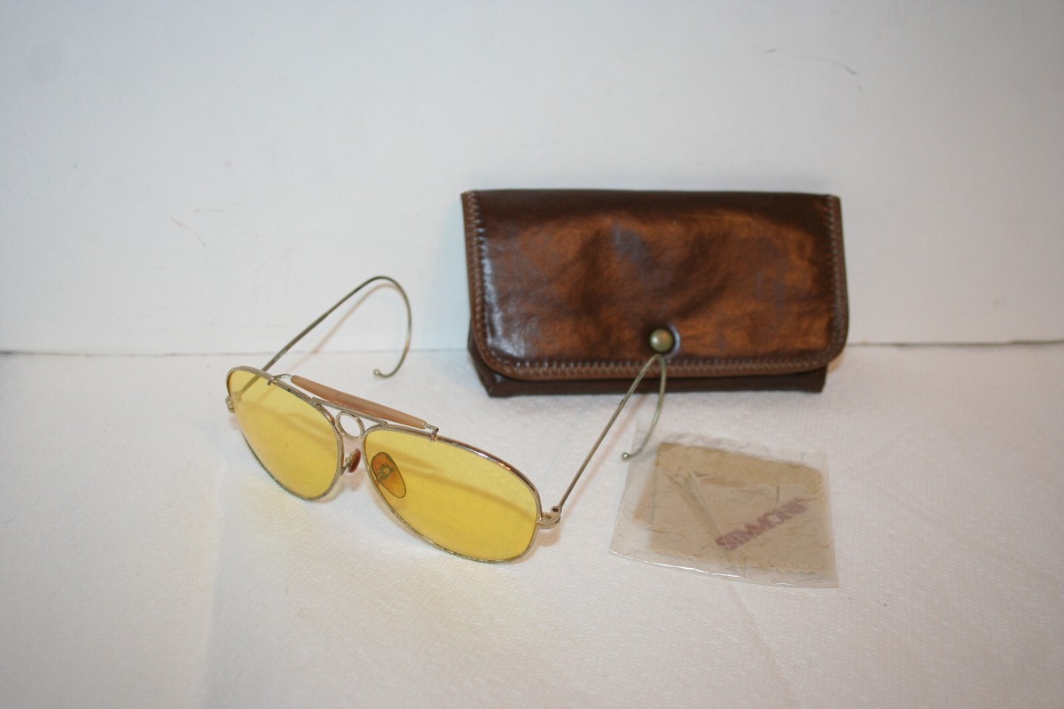 Vintage Simmons Yellow Lens Aviator Sunglasses 1940/70's | eBay
