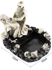 Skeleton Gothic Resin Head Skull Ashtray Cigarette Holder Honey Lovers Sex Love