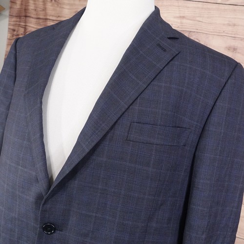 MICHAEL KORS WOOL BLUE CHECK SPORT COAT BLAZER SUIT JACKET MENS 44L - Picture 2 of 8