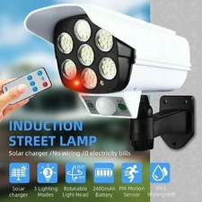 Solar 77 LED Light Motion Sensor Outdoor Yard Remote Control Wall Security Lamp