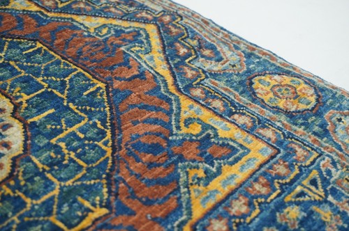 2x3 ft Blue Mamluk Afghan Hand Knotted Geometric Medallion Small Rug - Picture 8 of 15