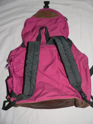 VTG EASTPAK BACKPACK 90S AZTEC USA MADE LEATHER BOTTOM