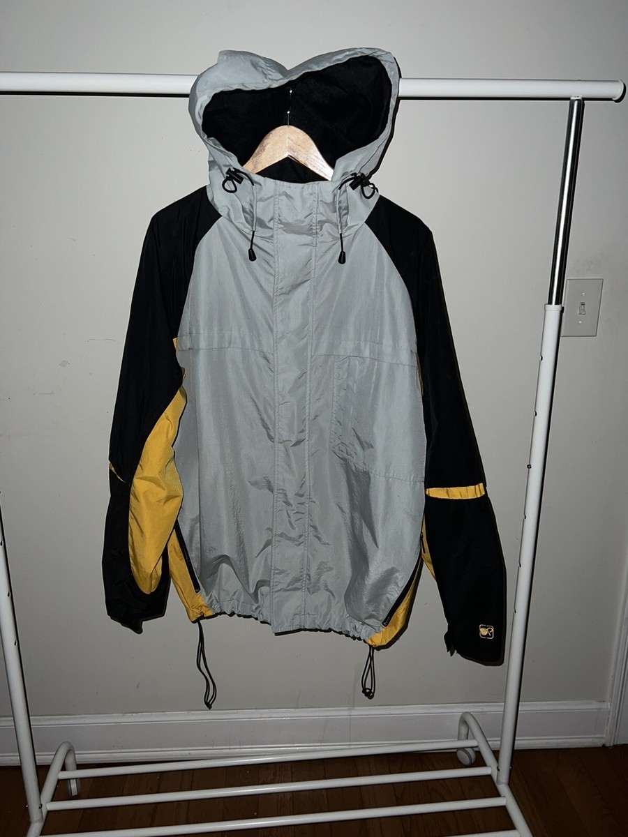 Y2k Vintage Snowboard Ski Jacket OP Men's Large Grey Yellow Y2k Vintage Snowboard Ski Jacket OP Men's Large Grey Yellow