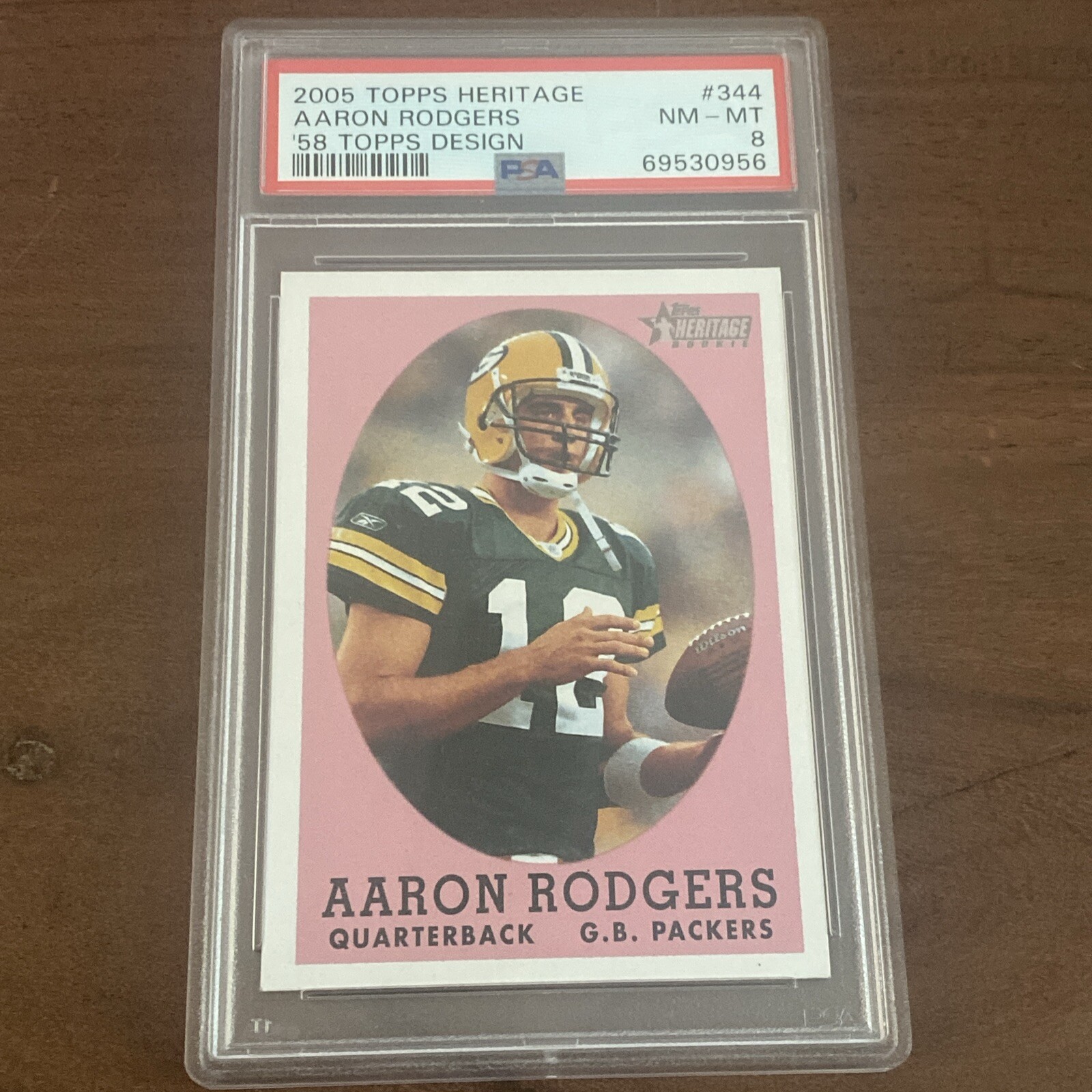 ROOKIE Aaron Rodgers SP VAR 2005 Topps Heritage RC #344 '58 Design PSA 8 graded