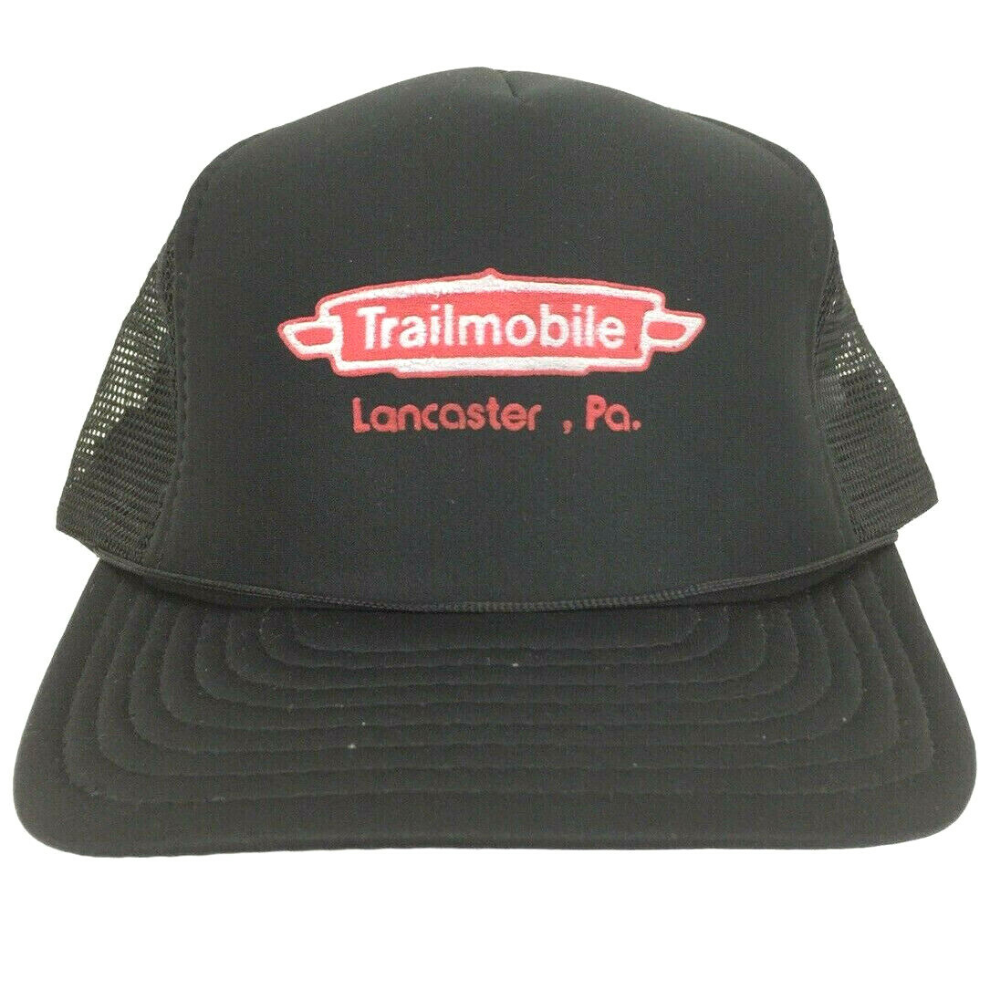 Vtg Trailmobile Hat Trailers Script Logo Mesh Foa… - image 1