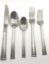 Mikasa Avenue Frost 45 Piece Place Set 10/18 Stainless Vietnam Flatware  Vintage