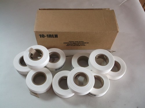 LOT OF 10 PRESCO BDW-188 Biodegradable Flagging Tape, White, 100 ft (T) - Bild 1 von 4