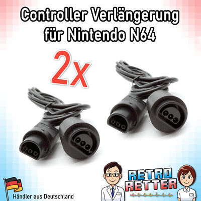 2x Controller Verlängerung für N64 - 1,8m Kabel Nintendo 64 Verlängerungskabel