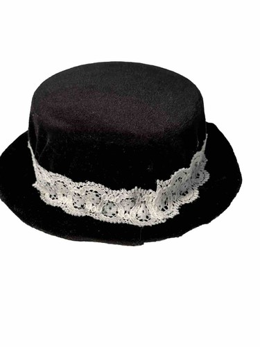 Vintage Victorian Black Hat Seamstress Sewing Pin Cushion Needlepoint - Picture 4 of 6