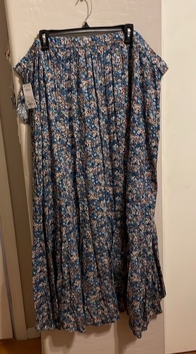 Ladies High Low Floral Skirt 50” Waist 30” Length Front 50” Back 3X Orig $48 - Picture 3 of 6