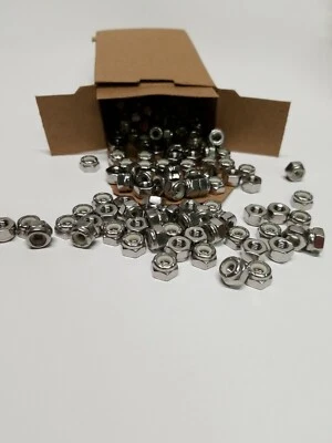 QUALWARE 10-24 Stainless Nyloc (Nylon Insert Locknut) 18-8 S.S.(100 pieces) Free Ship.