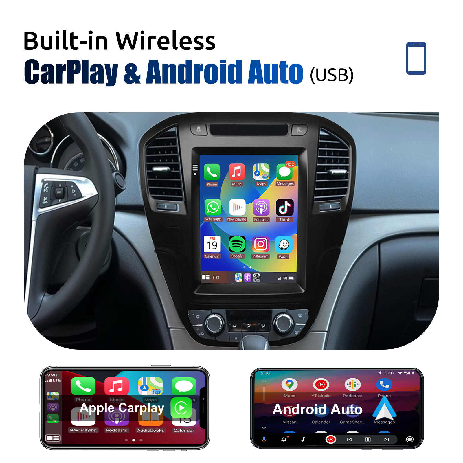 For 20082013 Insignia Vauxhall 9.7" Android 12 Car Stereo Radio GPS