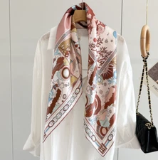 100% Silk 14 Momme Twill Scarf Women Square Bandana Wrap Dream Pegasus