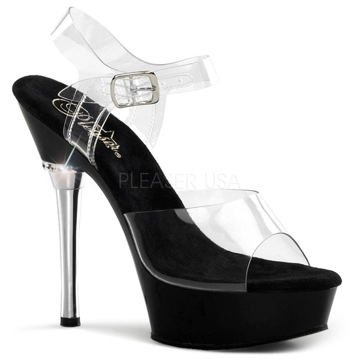 Clear Low Platform High Heels Fitness Pageant Bikini Competition Shoes