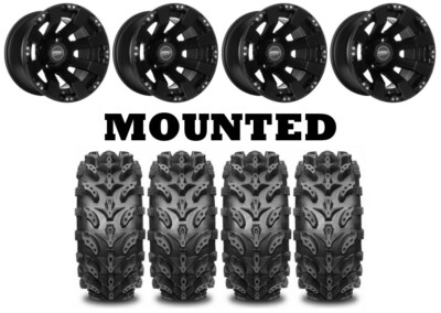 Kit 4 Interco Swamp Lite Tires 26x9-12/26x10-12 on Sedona Spyder Black 1KXP