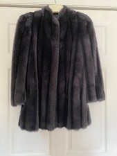 VINTAGE INTRIGUE FAUX FUR BLACK SMALL MID LENGTH COAT
