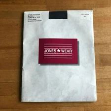 Jones Wear Lycra Sheer Control Top Sandalfoot Pantyhose Size S/M Navy