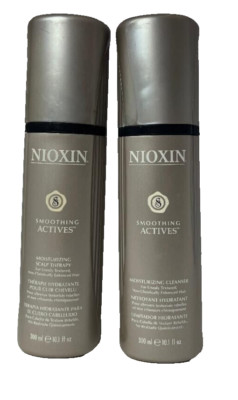 2 pc Combo Nioxin Smoothing Actives Moisturizing Scalp Therapy Cleanser 10.1ozea