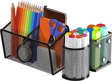 Sinboun 3 Pack Magnetic Pencil Holder Magnetic Storage Basket Organizer