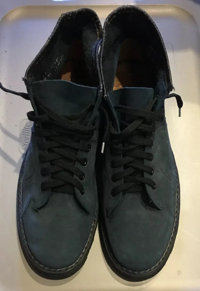 Botas Mono De Colección Raras Años 80’s-90’s Punk Grunge Nana Azul Gamuza Cuero Talla 12 Foto 3 de 4