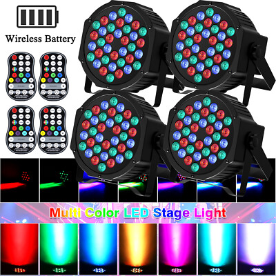 UKING Rechargeable Par Can Lights Wireless 36LED Battery Powered DJ Halloween