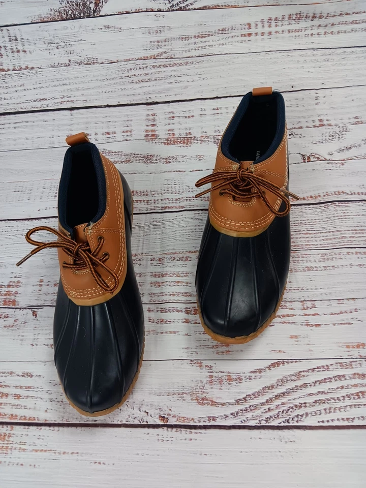 Bota de pato al tobillo Lands' End para mujer EE. UU. 10 B avellana azul marino 519251 senderismo Foto 2 de 4