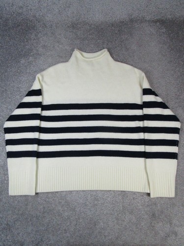 Kule Sweater Womens Small Ivory Blue Wool Cashmere Knit *