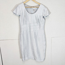 Gina Bacconi Womens Dress BNWT Silver Size UK 14 Shimmer Diagonal Evening Cruise