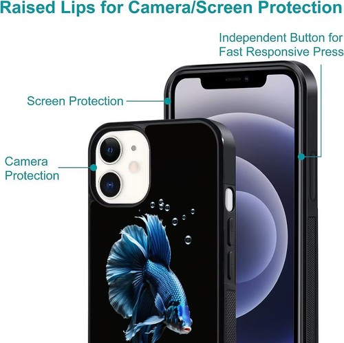 vintage design fighting fish Universal Case For iPhone SE XS XR Max 5 6 7 8 Plus - Picture 19 of 25