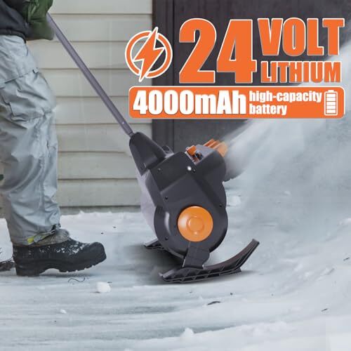 DAJIANGLX 24V 4AH ELECTRIC SNOW BLOWER CORDLESS SNOW CORDLESS, BATTERY - BLACK