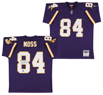Vikings Randy Moss Authentic Signed Purple Mitchell Ness Jersey BAS  Witnessed