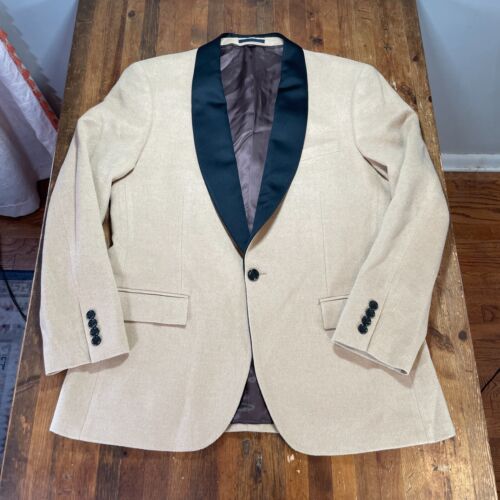 J Crew Suit Jacket Mens 42R Brown Camel Hair Tuxedo Dinner American Woolen Co