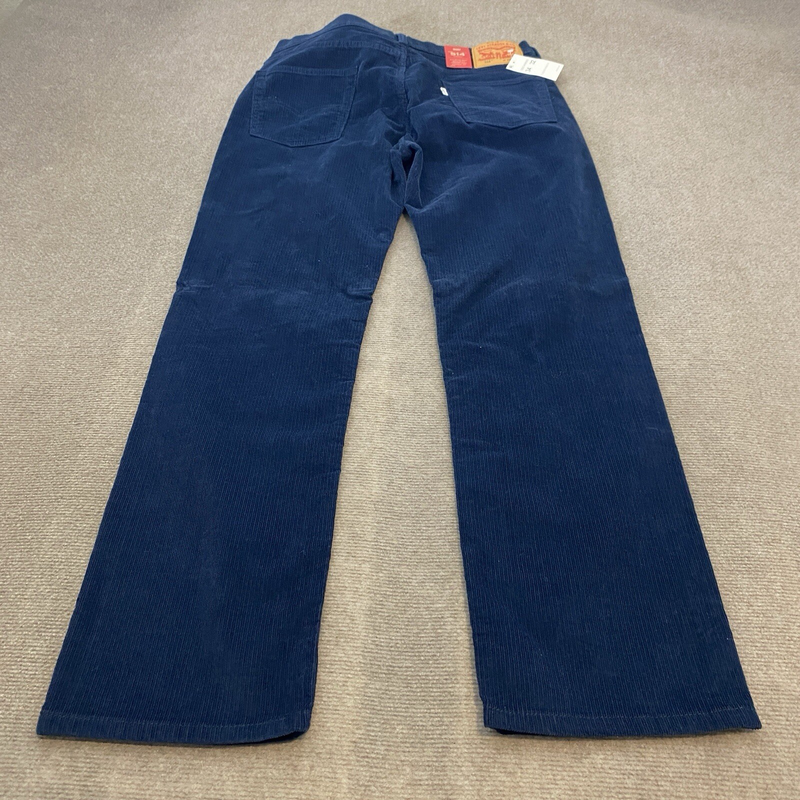 Levi's 514 Corduroy Pants Mens Size 34x32 Blue Straight Leg Stretch Cotton NWT