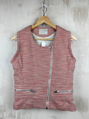 Iro Hanford Tweed Cotton Linen Zip Women's Vest Size