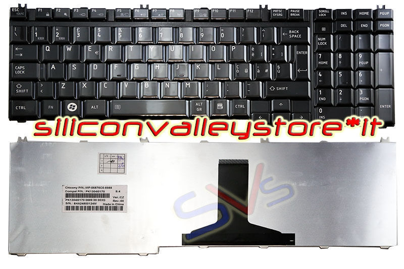 Tastiera Italiana Per Toshiba Satellite L505-10T E L505-112 – Layout QWERTY, Nera, Nuova!
