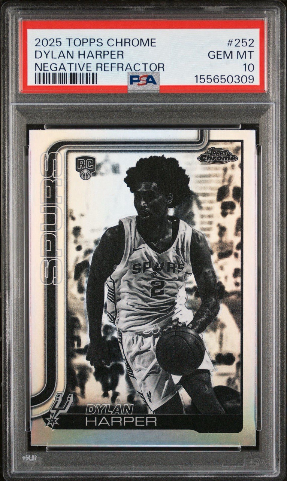 2025-26 Topps Chrome - Dylan Harper #252 Negative Refractor (RC)