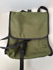 HANDMADE IN THE USA - NORTH ST BAGS - GLADSTONE GROCERY PANNIER. UNUSED. Olive