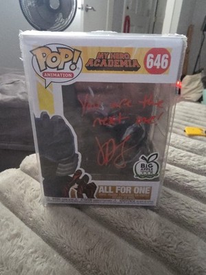JSA Signed Quote John Swasey Funko Pop! MHA All For One (JSA) with Protector