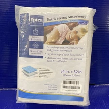 Epica Bed Pads Washable Waterproof - 34"x52" Set Of 2 Incontinence Bed Pad