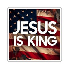 Jesus Is King sticker American flag religious decal