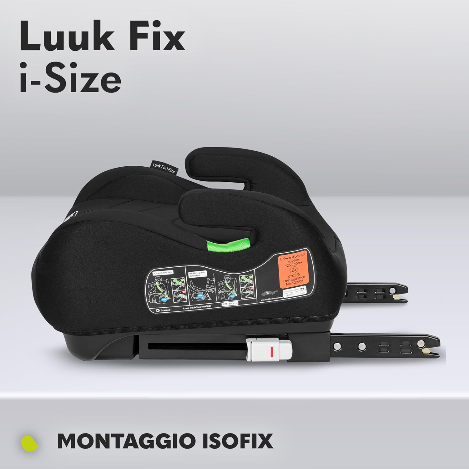 Seggiolino Auto Rialzo LUUK FIX I-Size Con ISOFIX per Bambini 125-150Cm / 22-36K foto 4