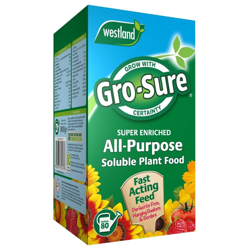 Gro-Sure All Purpose Fast Acting Soluble Plant Fertiliser Boosts Growth 800g