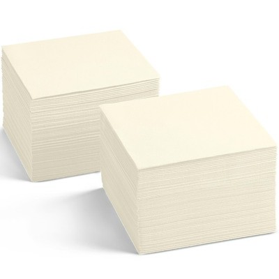 Linen-Feel Cocktail Napkins - Decortive Cloth-Like Cream Dessert And Beverage...