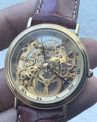 Candino Automatic Swiss Made 2892 Skeleton Dress Watch Gold Plated 35mm